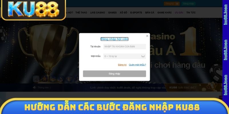Hướng dẫn các bước đăng nhập KU88 nhanh chóng và tiện lợi